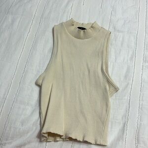 Cream high neck tank
